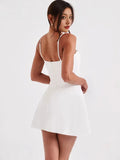 Fongt Women's Suspension Sleeveless Wapped Chest Dress Back Zipper