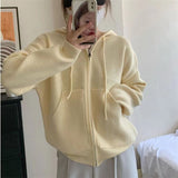 Fongt 2024 New Hoodie Loose Korean Knit Top-Outfit