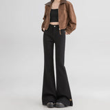 Fongt Retro High-Rise Jeans Women 2025 Autumn And Winter Plus Velvet New Viscous Trousers