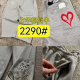 Fongt New Popular Fake Two Wide-Legged Trousers Poker Embroidered 2290 Series Trousers