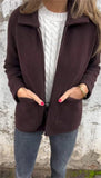 Fongt New Single-Sided Autumn And Winter Collar Knit Zipper Casual Coat Woman