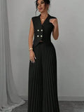 Fongt New Fashion Vest 100-Folded Skirt Suit Women's Clothing
