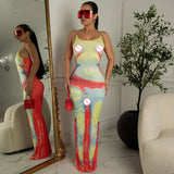 Fongt Dress Design Fun Human Body 3D Printed Bare Back Sling Dress