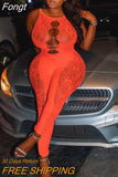 Sleeveless See-through Mesh Patchwork Jumpsuit Women 2023 Spring Summer Rhinestones Zip-up Party Night Club Black