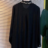 Floral Diamonds Beading Shirt Spring Autumn Single-breasted Female Clothing Lapel Commute Solid Color Loose Midi Blouse-Outfit