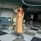 Fongt 2023 New Fashion Pure Color Round Collar Loose Casual High-Waisted Skirt Suit-Outfit