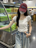 Fongt Short-Sleeved T-Shirt Women's Wear 2024 New Thin Temperament Summer Leisure Versatile Students Short
