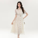 Fongt Dress 2025 Explosion New High-End Embroidery Long-Term Collection Waist Thin Dress