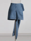 Fongt 2024 Mid-Waist Stereo Rose Piece Decorative Hip Denim Skirt-Outfit