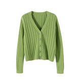 Fongt Autumn And Winter Short External Loose Net Red Long-Sleeved V Sweater Knitted Shirt Solid-Colored Cardigan Coat Top