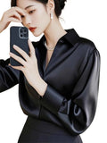 Fongt High-End Feeld Dingy Shirt 2025 Early Spring French Age-Down Mature Shirt Commuting Exquisite Comfortable Top Lady