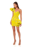 V Neck One Shoulder Mini