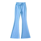 New Autumn Solid Color, High Waist, Retro, Lazy, Stretch Micro-Pants, Slim And Slim Internet Celebrity Casual Pants.-Outfit