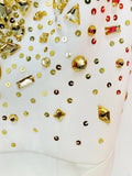 QUALITY Newest Fashion Summer 2023 Women's Spaghetti Strap Stunning Strass Stone Didmonds Beading Straight
