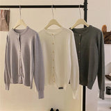 Fongt Style Gentle Retro Small Gold Button Net Version Long-Sleeved Knitted Shirt Women Autumn Collar Soft Glutinous Sweater