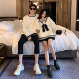 Women Fashion Patchwork Couple Casual Preppy Style Popular Ulzzang Design Simple Daily Chic Comfortable Basic