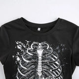 Print Round Neck Grunge Shirt-Outfit
