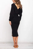Wrap Side Slit Sweater