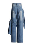 Fongt Trendy Set 2025 Autumn And Winter Bow Tie With Cowboy Vest High-Waist Jeans Two-Set Women
