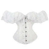 Fongt Girded Body Dress Retro Collar Collar Girded Corset Bras Shaped Black Lady