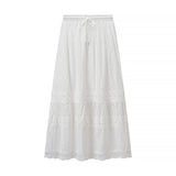 Fongt Homemade New Women's Lace Sticker Shirt Loose Dresses Two-Piece Set