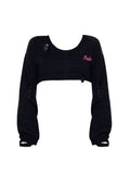 Women 2023 Autumn Hollow Out Knitted Sweaters+ Sexy Suspenders 2 Piece Suit Korean Short Chic Wild Casual Fashion Pullovers