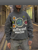 Fongt Korean Autumn And Winter New Personalized Pattern Print Hoodie