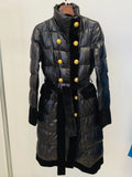 QUALITY Newest Winter 2023 Designer Outerwear Women's Double Row Velvet Splicing Belted Long Down