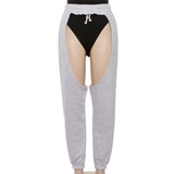 Hop High Waist Hollow Out Casual Trousers Streetwear Cargo