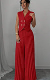Fongt New Fashion Vest 100-Folded Skirt Suit Women's Clothing