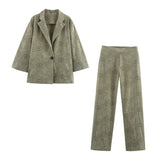 Fongt Women's Explosive Hollow Embroidery Suit Jacket + Hollow Embroidery Straight Trousers