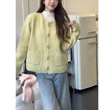 New Soft Breeze Sweet Dopamine Sweater Coat Women's Knitted Cardigan All Kinds Of Short Top Women-Outfit
