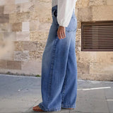 Fongt Wide-Legged Trousers Jeans 2025 Spring New Long Straight High-Waisted Casual Pants Women