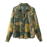 Autumn And Winter New Printed Shirt 9878262 Printed Midi Pleated Skirt 9878261 Set-Outfit