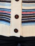 Striped Knit Cardigan Slim Elegant Knitwears Coat Casual Soft Malhas Casaco V-neck Tops Jackets New Woman Sweater