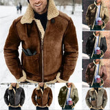 Fongt Leather Velvet Men's Coat Station Winter Warm Jacket Thick Collar Hit Six Colors Seven Yards