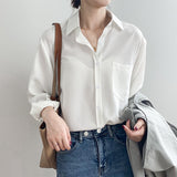 White Shirts for Women Turn-down Collar Solid Female Shirts Plus Size Office Ladies Tops 2021 Spring Summer Blouses