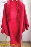 Collar Winter Shawls And Wraps Bohemian Fringe Oversized Womens Winter Ponchos And Capes Batwing Sleeve