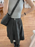 Fongt Gray Work Clothes Skirt Large Size Drawstring Cover Quick Dry A Word Umbrella Skirt Fatmm Thin Skirt Autumn