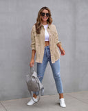 Fongt New Long-Haired Burrowed Denim Jacket Women Autumn Winter Long Sleeve Casual Collar Top