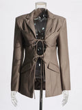 Australian Show Small Suit 2025 New Tying With Sexy Hollow Irregular Splicing Senior Sense Blazer