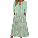 Fongt Ebay Lady Light Mature Temperament Elegant Long Dress Two-Piece Dress-Outfit
