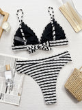 Fongt Single Swimsuit Lady Split Swimsuit Black And White Contrast Sexy Bikini D858W-Outfit