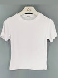 Summer Basic Sheath Women Solid O Neck Tshirt Autumn Stretch Casual Undershirt Female All-match Street Activity Crop Tops-Outfit