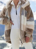 Fongt Hot New Autumn And Winter Loose Plush Multi-Color Hooded Coat Woman