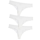 3Pcs Sexy G String & Thongs Women's Set Panties Solid Female Underwear Mid-Rise Silky Ladies Briefs Comfort Seamless
