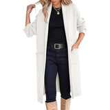Fongt Women's New Autumn And Winter Fashion Women's Long Hair To Open The Jacket