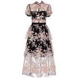 High Quality Self Portrait Dress 2022 New Arrive Mesh Embroidery Sequins Flower dress Chic Summer Maxi Long