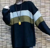 Fongt New Fashion Loose And Lazy Wind Contrast Color Stripe Soft Waxy Round Collar Fur Autumn Temperament Retro Casual Jacket-Outfit