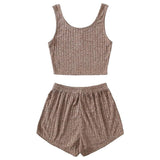 Fongt And Summer Women's Hot Style Slim Vest Shorts Set Casual Home Clothes Two Sets-Outfit